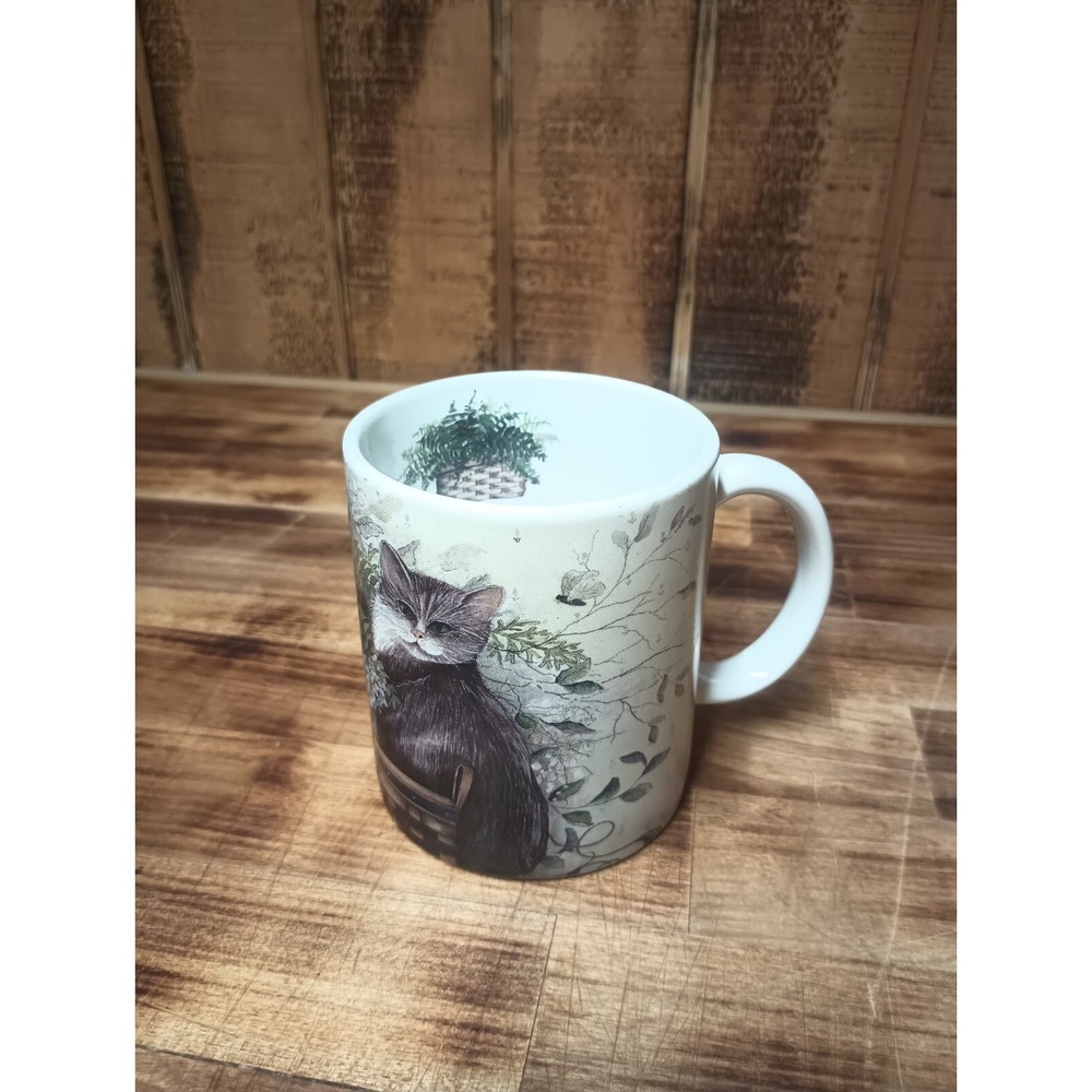 Pat Richter Cat mug "I love smelling the‎ flowers" dated 2000